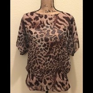 Leopard Print Blouse - Size M